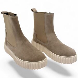 Voile Blanche Suede Chelsea Boots Taupe Chunky Lug Platform EU 36 US 6